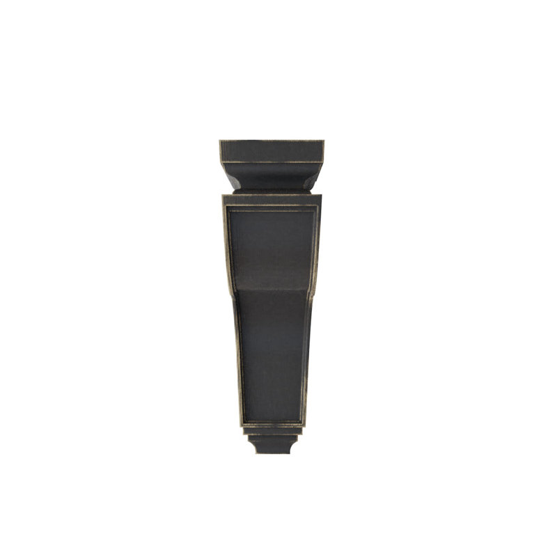 4"W x 8 1/2"D x 13"H Hollow Back Wood Vintage Decor Corbel, Black, Black