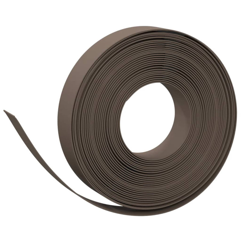Avais Polyethylene Plastic Lawn Edging, 10cm H x 1000cm W x 0.2cm D, Brown