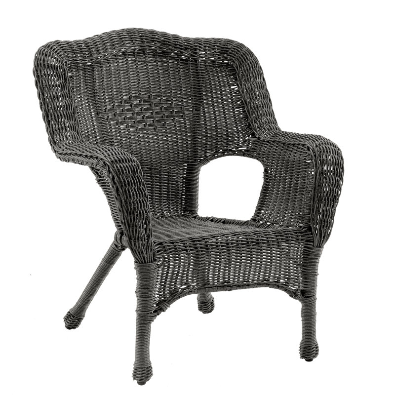 Chaise longue d'extérieur en osier Arved, Noir antique