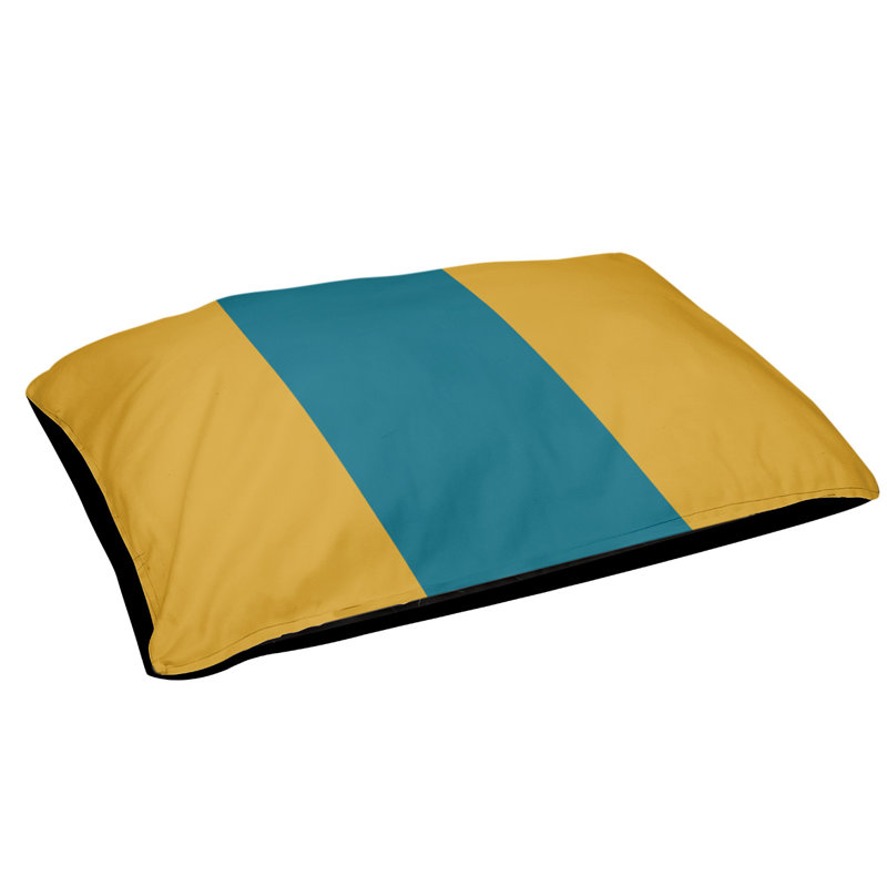 Coussin d'extérieur pour chien Maryland, Petit (l 28 po x P 18 po x H 6 po), Doré / turquoise