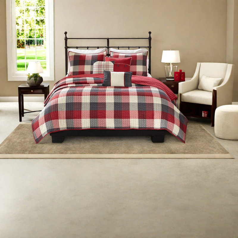 Ensemble de literie rustique, polyester confortable, style maison de campagne, maison douillette