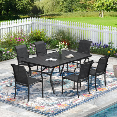 Ensemble repas pour 6 personnes avec table rectangulaire