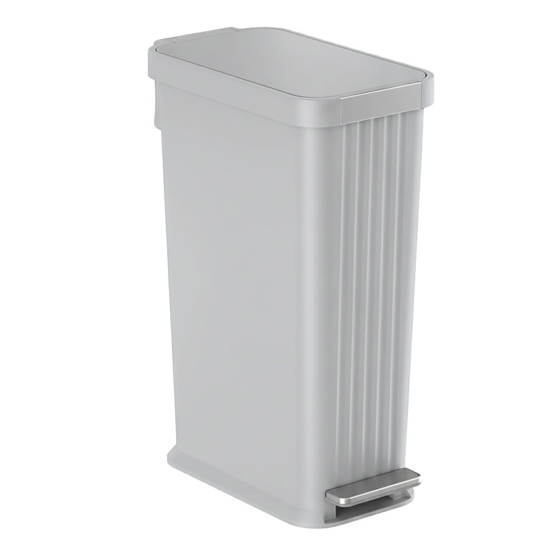 Poubelle de cuisine mince Itouchless 13,2 gallons Softstep avec filtre anti-odeurs Absorbx, Crème