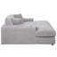 Chaise longue Hilde avec 2 coussins, velours côtelé gris clair