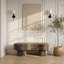 Banc rembourré en velours taupe Zenna-1821666956