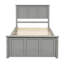 2 Twin Platform Bed With Wheels, Grey Colour, Solid Wood & Made 2 Sliding Storage Drawers On-191891009