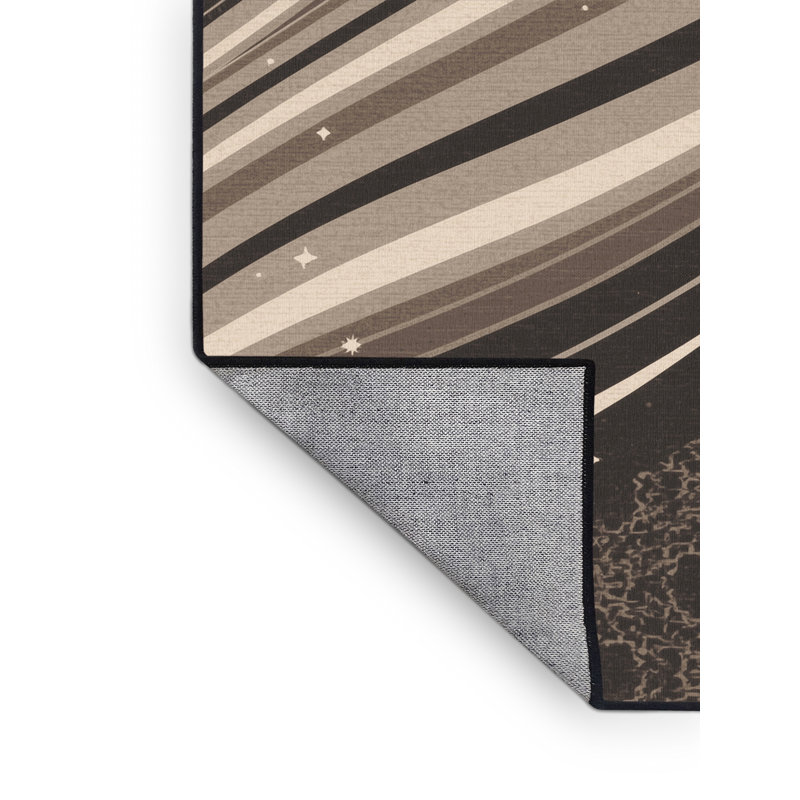 Machine Washable Pantelie Global Inspired Moroccan Rug in Black – Black Binding, 4 x 6