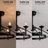27 "Modern Remote Control Reversible Matte Black With  Matte Black Blades Adjustable Lower Rod Mount Ceiling Fan With Living Room/Bedroom Lighting Kit-1641328597-1619641386