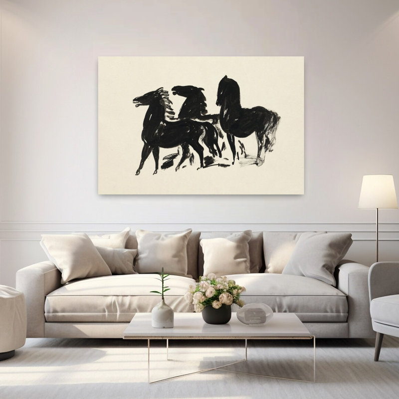 Art contemporain Art cheval contemporain, H 40 po x l 60 po