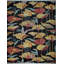 Tapis art nouveau contemporain en laine noir noué à la main