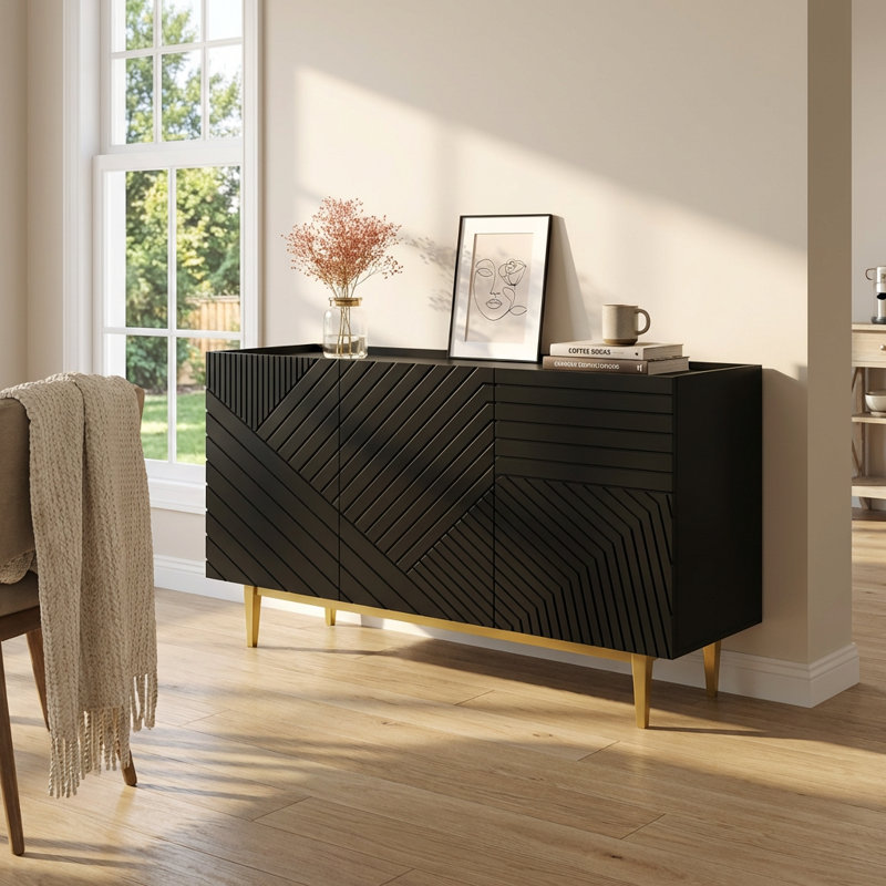Buffet noir 59,9 "Portillo, Noir