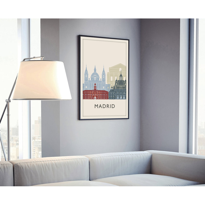 Madrid - peinture sans cadre, H 14 po x l 11 po x P 0,35 po
