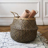 17 Stories Feddalat Wicker Box, Black/Natural, 32cm H x 35cm W x 35cm D