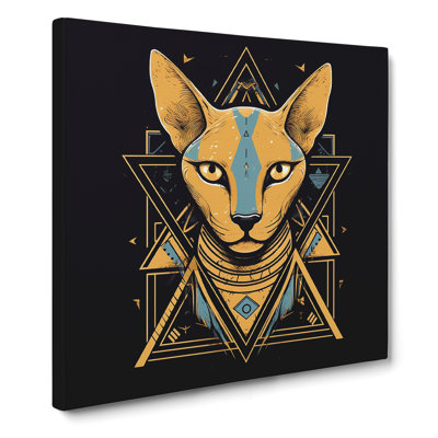 Egyptian Cat Geometric - No Frame Print