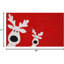 Paillasson 101801729 Peeking Reindeer, 17 po x 29 po, rouge / blanc