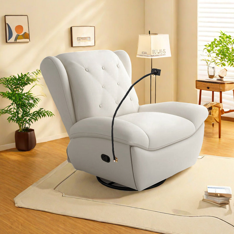 Fauteuil inclinable en similicuir Frodin, Beige
