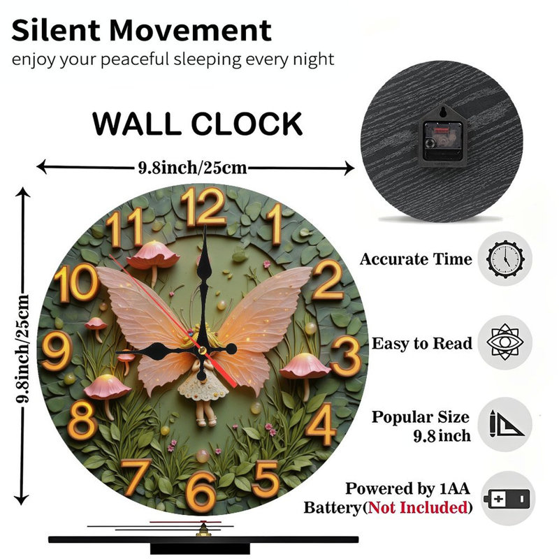 Horloge murale papillon