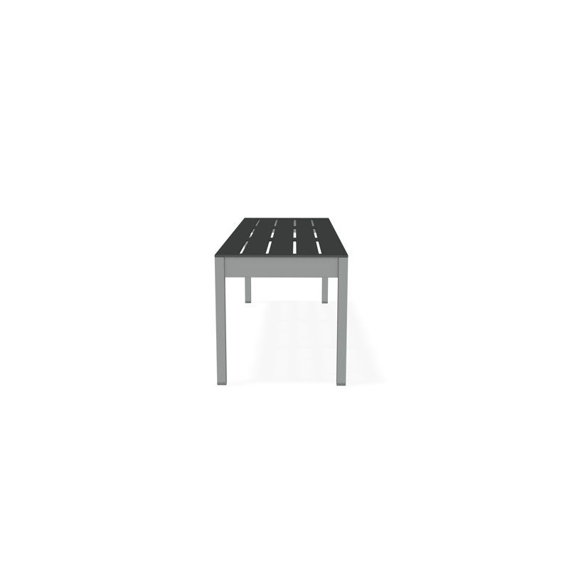 Banc plat Bazza avec assise en polymère de qualité marine et structure en aluminium, Graphite, H 18 po x l 54 po x P 17,5 po