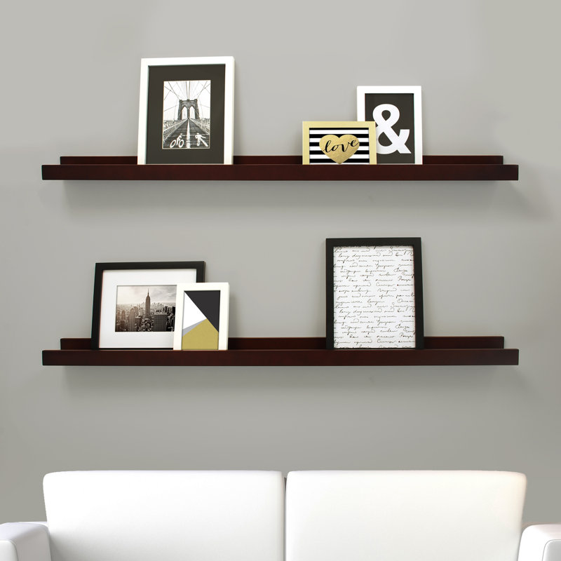Deux tablettes flottantes Kaylen, Espresso