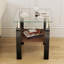 Ensemble de 2 tables à thé modernes en verre trempé, plateau en verre trempé avec panneau de fibres à densité moyenne, table basse, table de bout, table carrée pour le salon, transparent / noir-2144853660-2144853632
