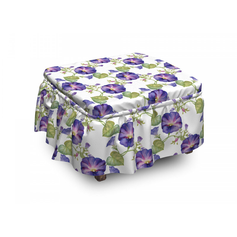 Housse pour repose-pieds mauve gramophone orchidées