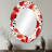 Red And White Polka Dots Pattern - Polka dots  Wall Mirror, Modern Decorative Mirror, Printed Metal Art-122497894-122497892