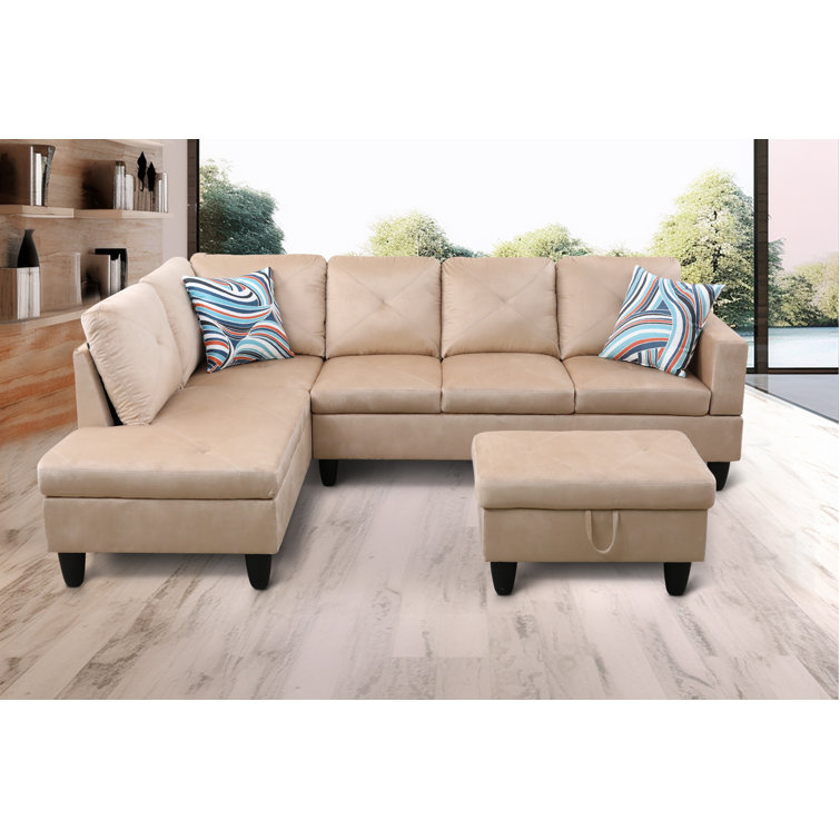 ( part A ) (box 1 of 3 : )Denerio 3 - Piece Upholstered Sectional