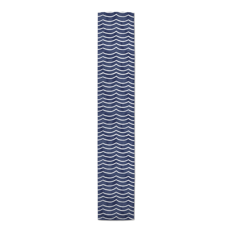 Chrisalyn Rectangle Polyester Table Runner, 16" D x 72" L, Blue