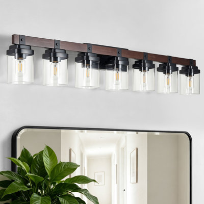 Bathroom Vanity Light Rustic Wood Wall Sconce