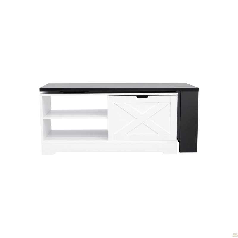 Table basse à plateau relevable avec portes de grange