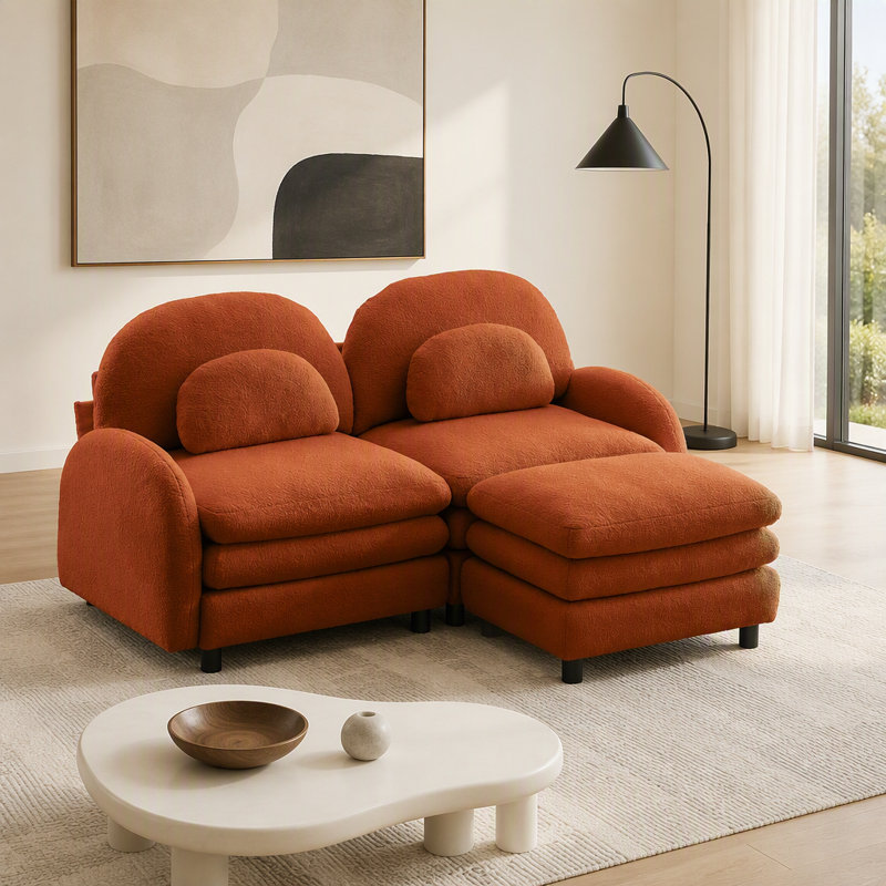 Canapé-lit Teddy, 68.5" W, Orange Teddy
