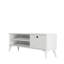 Meuble télé moderne blanc avec plusieurs tablettes, 47,2 po x 17,6 po x 11,6 po | 100% panneau de particules enduit de mélamine, épaisseur: 0,7 pouce | Conception murale scandinave élégante, pieds en plastique durables pour la stabilité-118855574-131602283