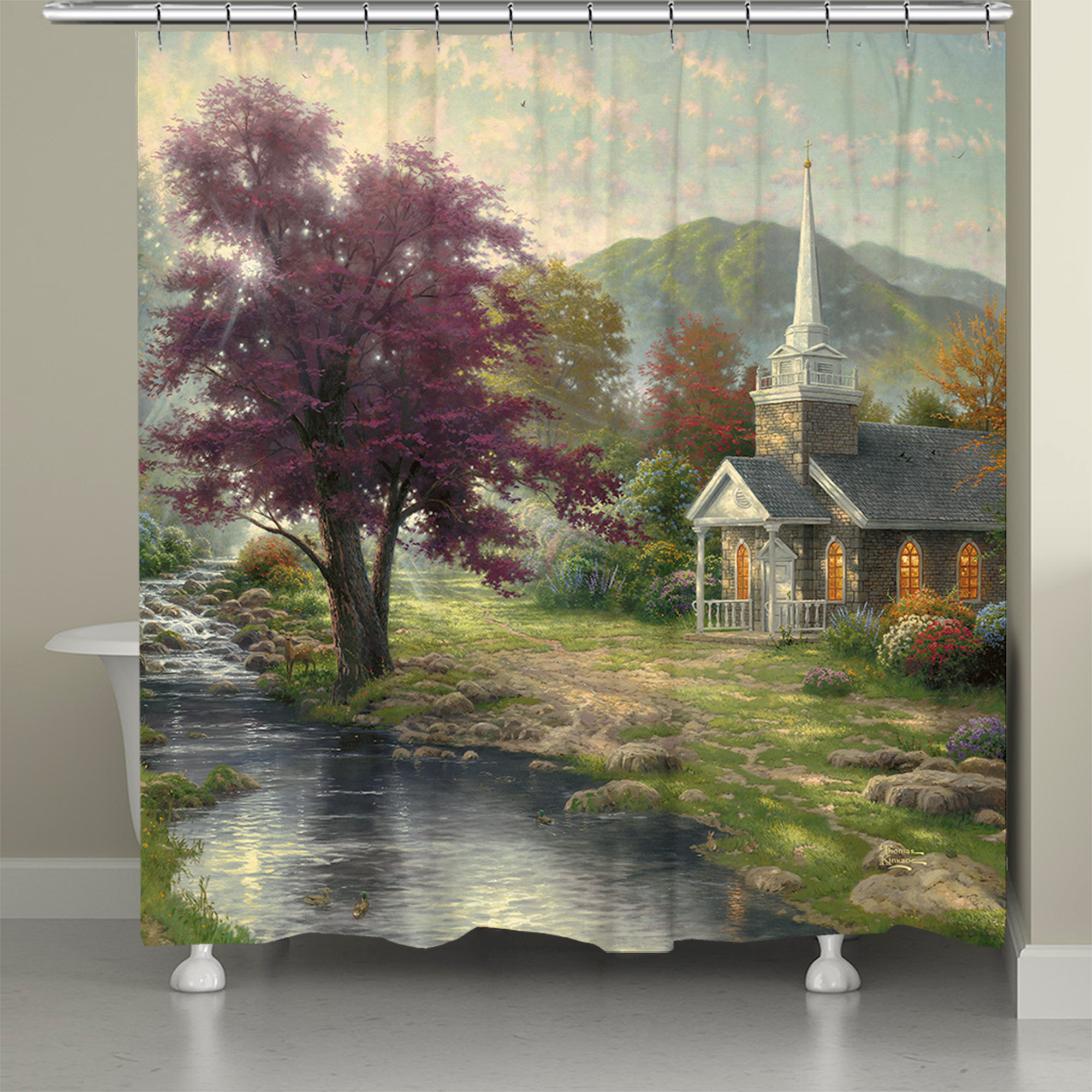 Thomas Kinkade Studios Thomas Kinkade Streams of Living Water Shower ...