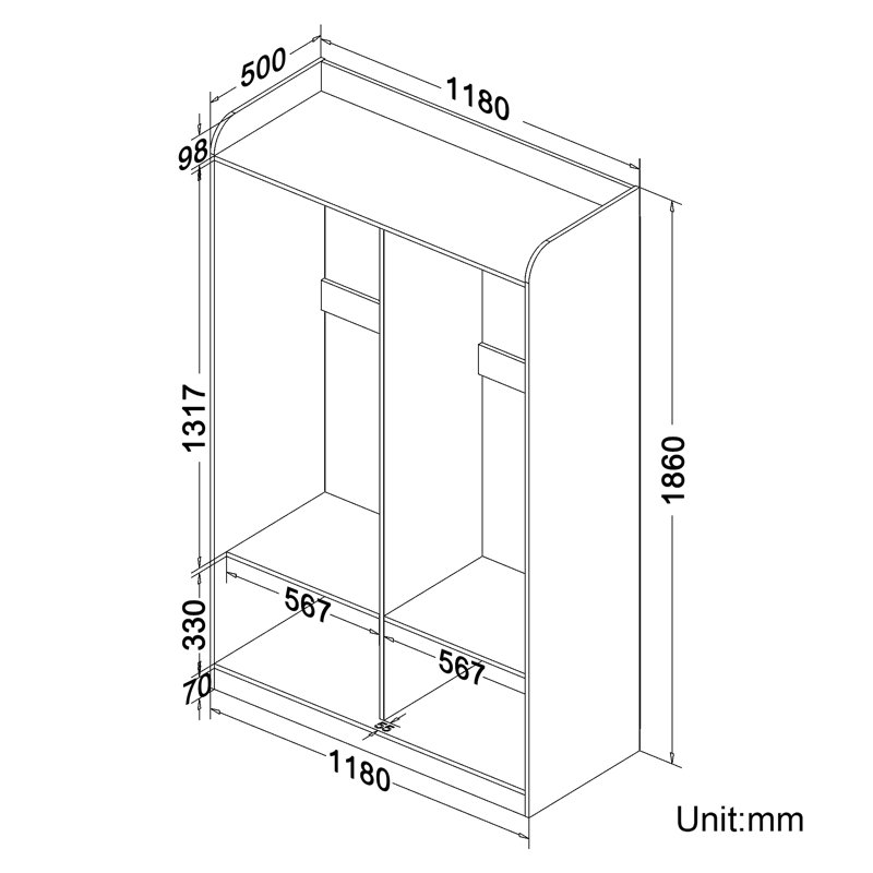 Soner Manufactured Wood Wardrobe