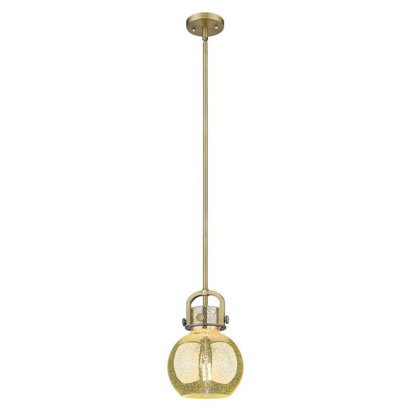 Sligo 1 Light 18" Stem Hung Pendant, Matte White, Mercury, 11.25" H x 8" W x 8" D