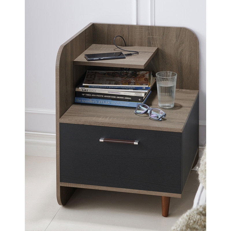 Jenkins 19.7'' W Nightstand, Chestnut Brown