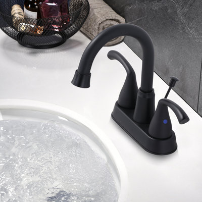 Robinet pour salle de bain à 2 poignées avec ensemble de bonde centrales
