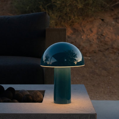 Lampe de table DEL sarcelle portative 10 po Celia