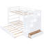 Lit simple au-dessus d'un lit superposé avec lit gigogne et construction - Fournit une solution durable dans un escalier blanc sécuritaire fabriqué en bois massif-1793457677