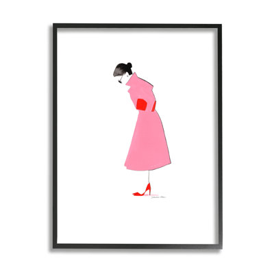 «Pink Girl» encadrée sur bois par Simone Elum, impression
