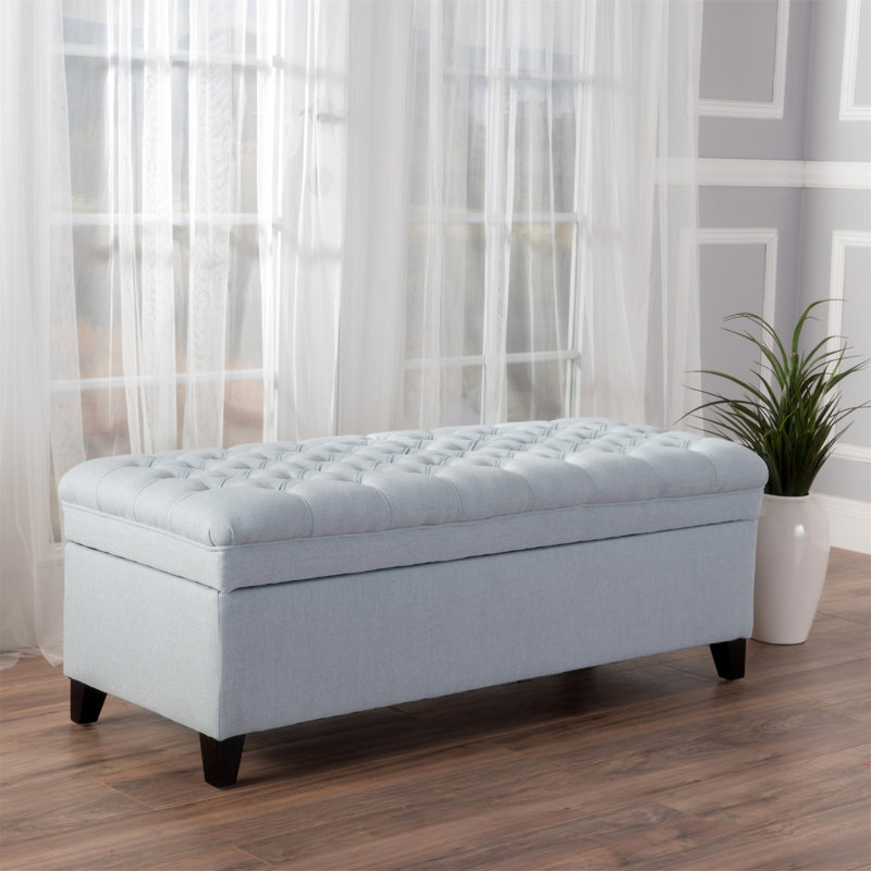 OTTOMAN DE RANGEMENT JULiana, Bleu clair