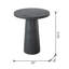 Table d'appoint ronde 22 pi x 22 po x 25,5 po avec base piédestal