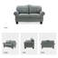 Canapé modulaire de salon en cuir véritable 3 pièces avec repose-pieds en cuir-91296549
