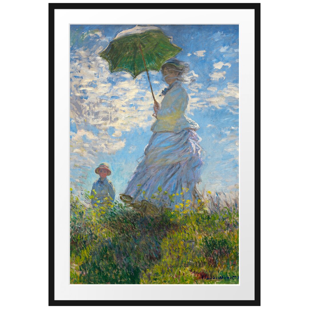 Gerahmter Kunstdruck Woman with Parasol von Claude Monet