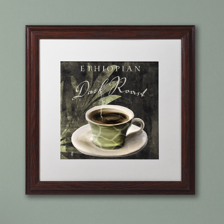 «Afrikan Coffee III» par Jadaya, impression encadrée, H 11 po x l 14 po x P 0,5 po, Blanc, Encadrement brun