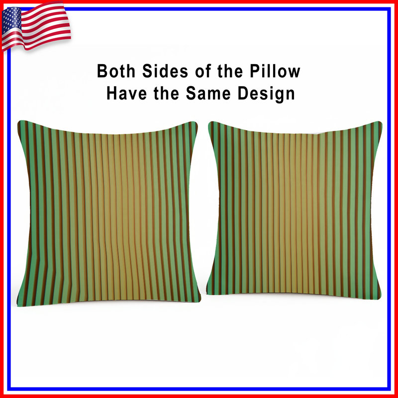 Vertical Striped Pattern Double Sided Throw Pillows, 14 x 14 inches