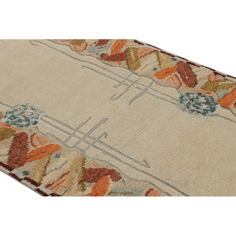 Art Deco Hand Knotted Wool Geometric Area Rug, Rectangle 14' x 20'