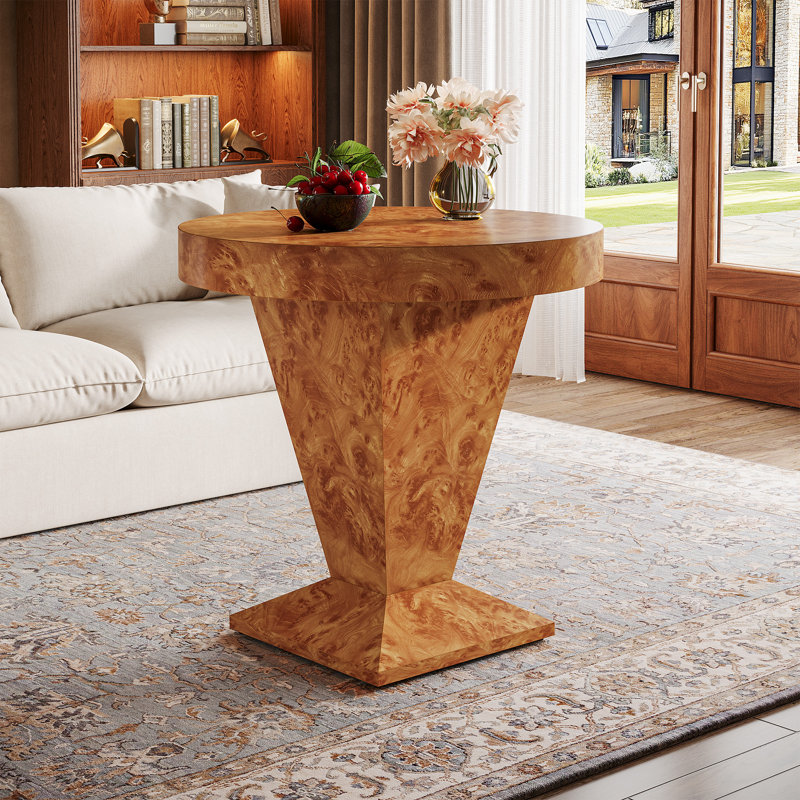 Table d'appoint ronde, table de bout à piédestal de 23,62 po