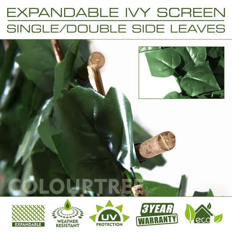 Double-Sided Expandable Ivy Leaf Trellis Privacy Fence 2-Pack