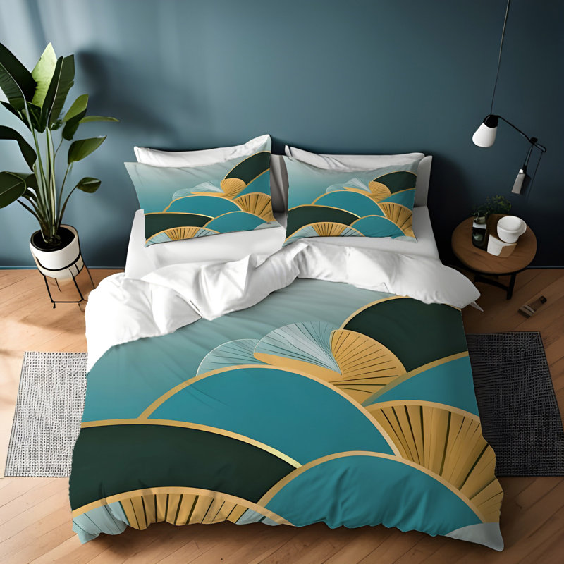 Polyester Abstract Duvet Cover, King Duvet Cover + 2 King Shams